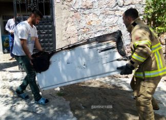 EV DEPOSUNDAKİ YANGIN KORKUTTU