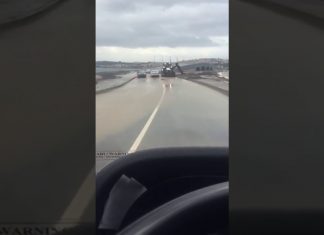 Yeni Cunda Köprüsü Yağmur Sonrası Göle Döndü