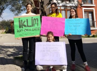 İKLİM İÇİN OKUL GREVİNE AYVALIK’TAN DESTEK