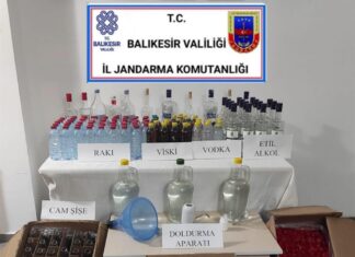 AYVALIK’TA 182 LİTRE SAHTE İÇKİ ELE GEÇİRİLDİ
